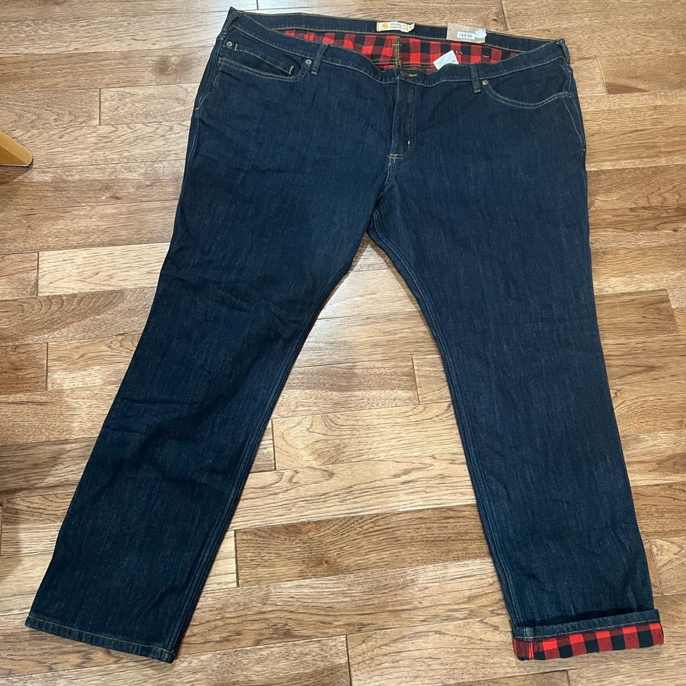 NWT Carhartt Oringal Fit Straight Leg Dark Blue Lined Womens 26W Regular